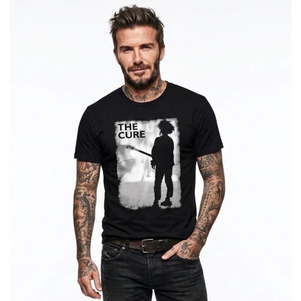 The Cure Robert Smith Graphic T-Shirt Mens Black Short Sleeve Rock Band Tee